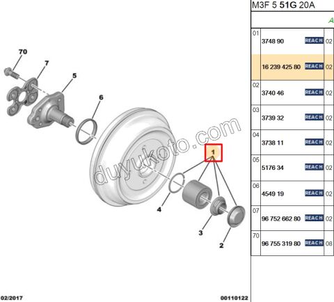 Arka Teker Rulmanı P207