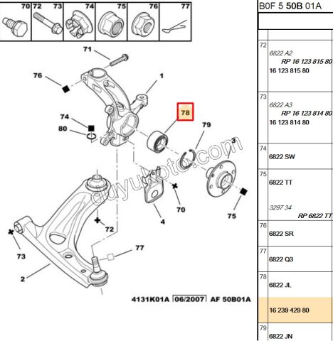 Ön Teker Rulmanı P107