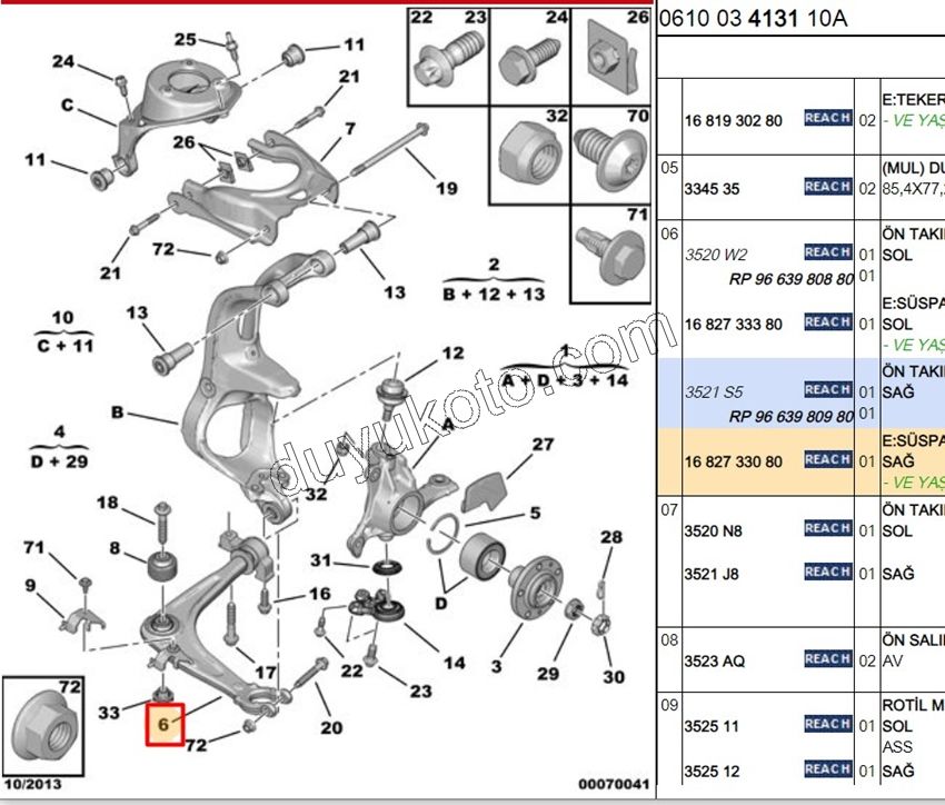 Salıncak Sağ C53 2.0HDİ 16V 136HP KUCUK BURC