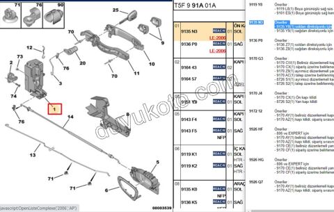 KILIT KAPI IC ON L P3071 1P TEK KAPILI
