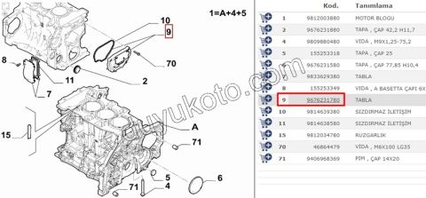 KAPAK EKSANTRIK BLOK ARKA 1.0CC EB2 PLASTIK CONTA+ 9814639380