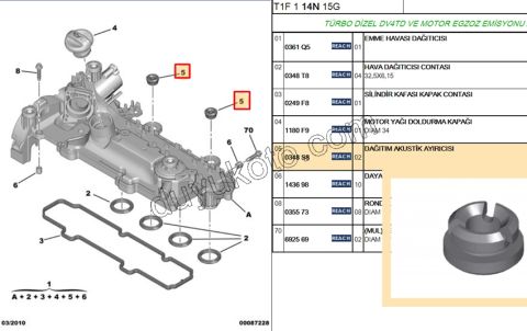 LASTIK TAKOZ HAVA FILTRE KAZAN ALT 1.4HDİ Euro4 02/11