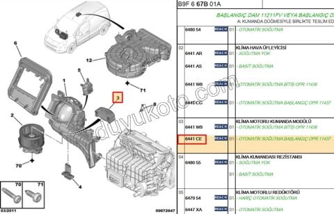 Partner Berlingo Expert Jumpy Kalorifer Rezistansı Yeni Model 2009 Sonrası