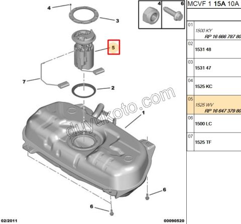Benzin Pompası ve Şamandırası (Komple) PBP 1.3HDI