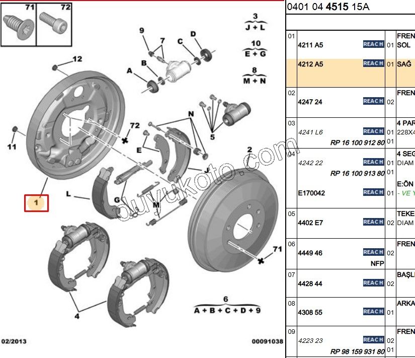 SAĞ ARKA FREN TABLASI