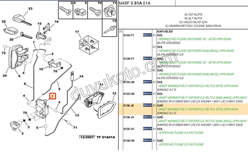 KILIT KAPI IC ON R P406 PRT2