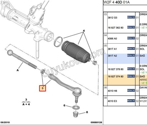 Sol Rot Başı P5081 DW10C