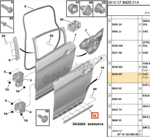 CITA SUS ARKA KAPI ALT R C53 X7 KROM