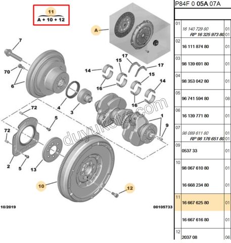 Volantlı Debriyaj Seti KİT 1.2CC 130HP