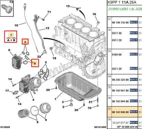 Yağ Soğutucu Contası Takım