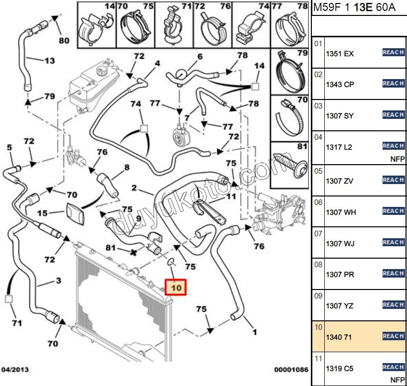 Radyatör Hortumu Contası (Oringi)   PRT1 PRT2 P307