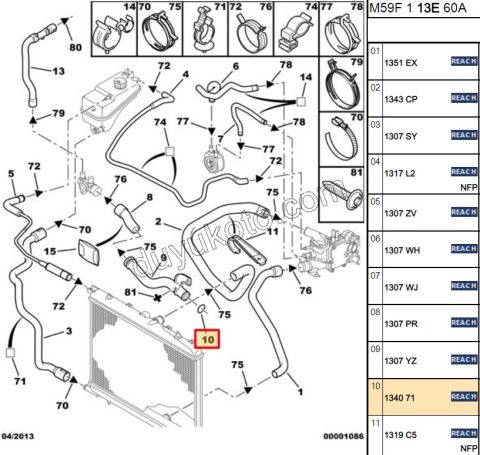 Radyatör Hortumu Contası (Oringi)   PRT1 PRT2 P307