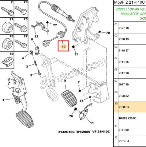 TEL DEBRIYAJ PRT2 DW8B DW10 8V