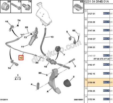 Debriyaj Alt Üst Merkezi Arasında ki Boru   C2 C31 1.4HDİ Euro4 02/11