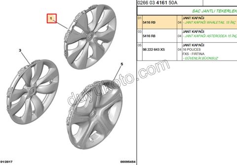 Jant Kapağı 15'inç CELY C33 DAMA DESENLI