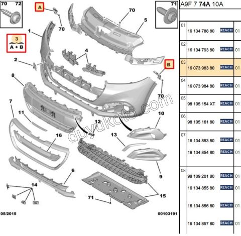 Ön Tampon Bağlantı Ayak Takım P2081