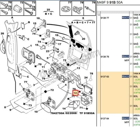 KILIT SURGULU KAPI ARKA IC L PRT1 PRT2