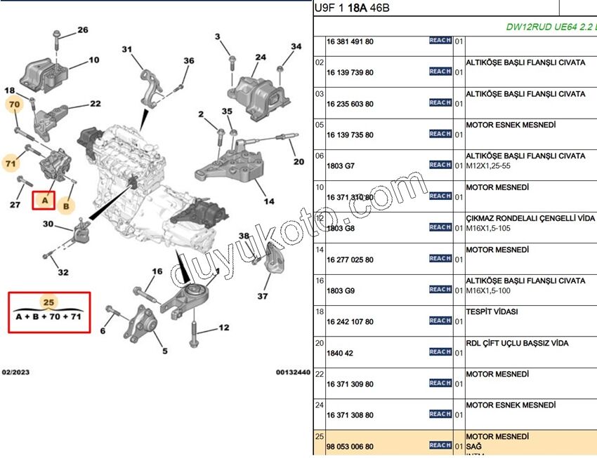 AYAK TAKOZ MOTOR KULAK ALUMINYUM R BXR3