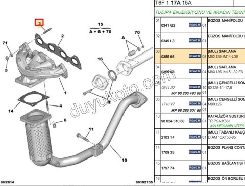 SAPLAMA EGZOZO MANIFOLD 1.6İ 16V Benzinli EC5