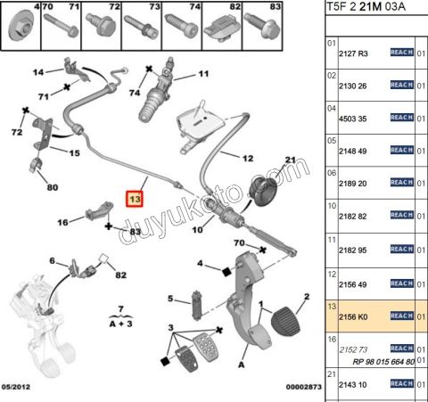 HORTUM + BORU DEBRIYAJ ALT UST MERKEZ ARA P307 1.4HDİ Euro4 02/11 ENO