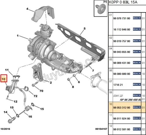 BORU HORTUM TURBO YAGLAMA DW10FD EXP4 SCD4