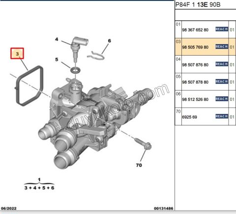 Termostat Contası (Oringi) EB2LTDH2 EURO 6.4