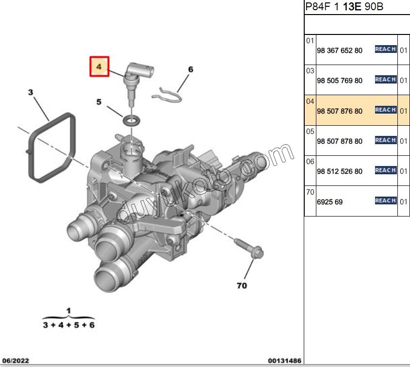 SENSOR SU SICAKLIK ALGILAYICI TERMOSTATTA EB2LTDH2 EURO 6.4