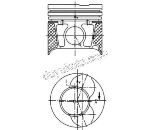 PISTON + SEGMAN---(TEK 1AD ) STD DV44 73.70MM