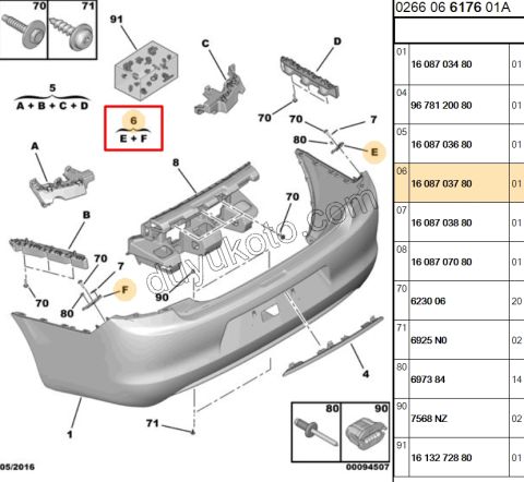 AYAK ARKA TAMPON YAN KULAK BAGLANTI SAC TK P301