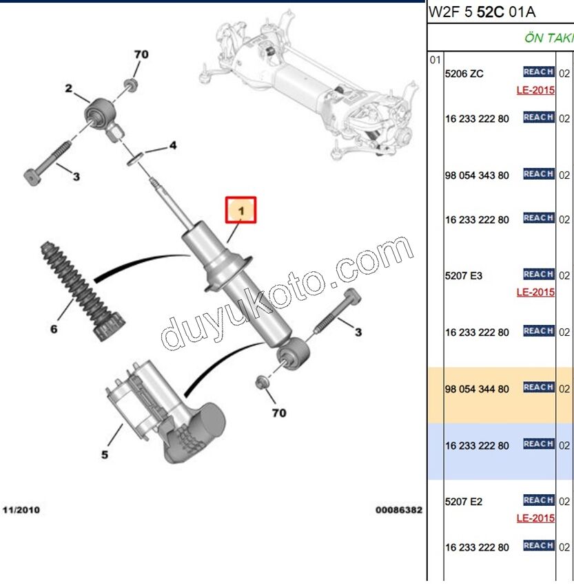 Arka Amortisör P5081 P407