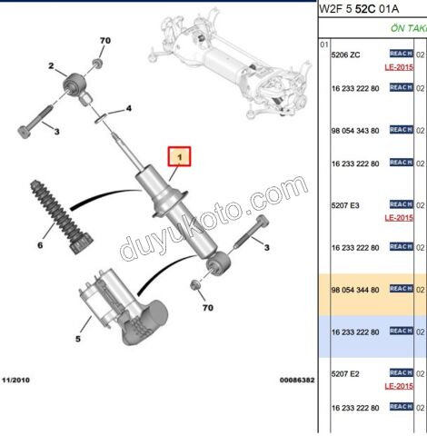 Arka Amortisör P5081 P407