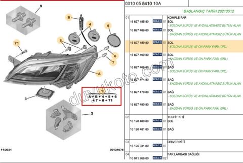 Peugeot Boxer Citroen Jumper Fiat Ducato Far Sol (Ledli) 2014/2023