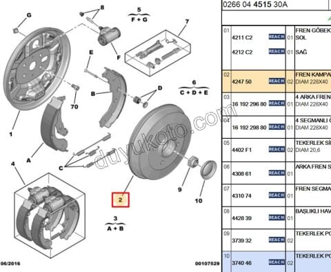Arka Fren Kampanası P207 P207SW C33 Rulmanlı ABS SENSOR+