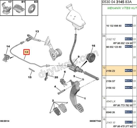 Hidrolik Debriyaj Hortumu Alt Üst MERKEZ ARA C4B7 DS4