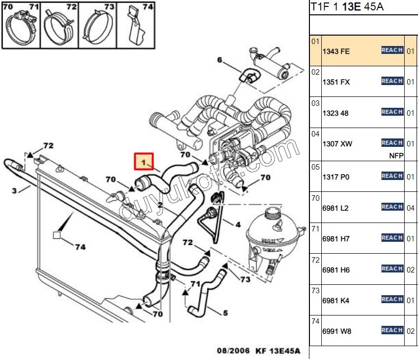 Radyatör Hortumu Üst P206 1.4HDİ Euro4 02/11