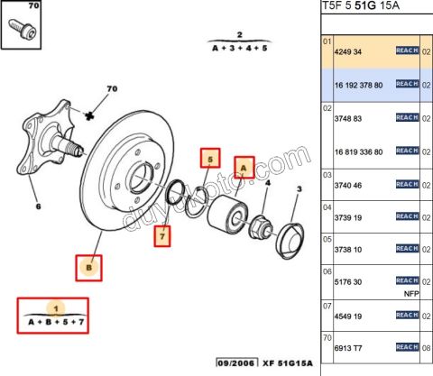 Fren Diski Arka Poryalı Rulmanlı ABS'li P3071 C41