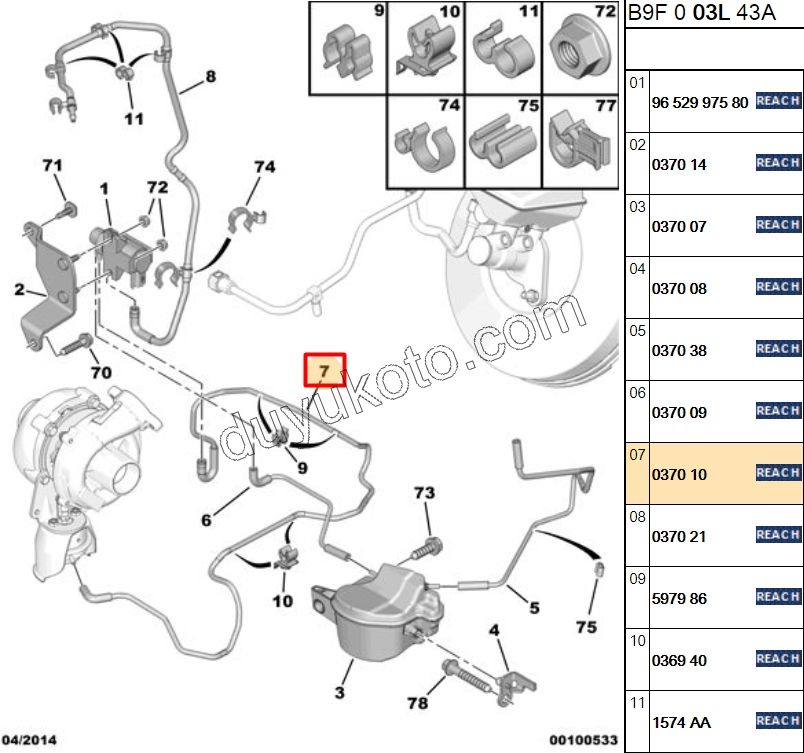 Turbo Hortumu Vakum 1.6HDİ Euro4