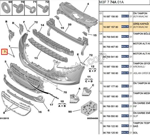 Ön Çeki Demiri Kapağı P3011 YUVARLAK