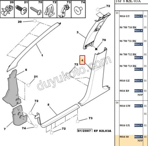KAPLAMA IC DIREK ORTA ALT P307