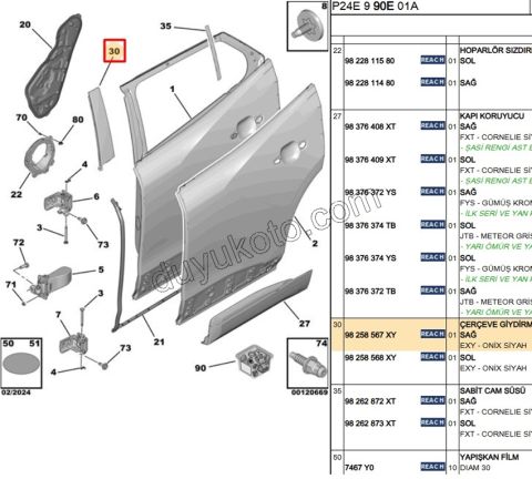 Kapı Direği Bandı Sağ Arka Kapı