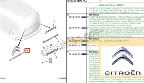 YAZI BAGAJ CITROEN + LOGO JY4 1P