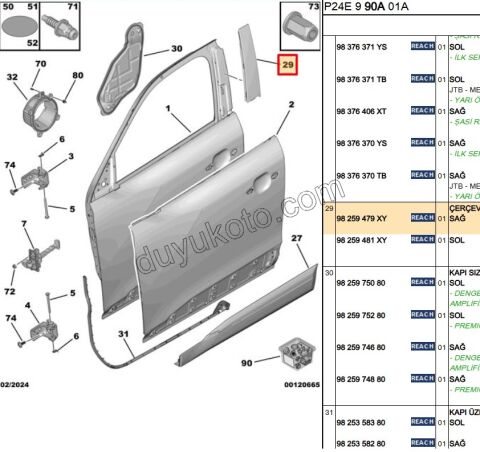 Kapı Direği Bandı Sağ Arka Kapı