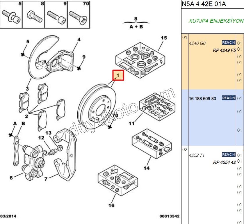 Fren Diski Arka Tk P106 P206 P306 XS2