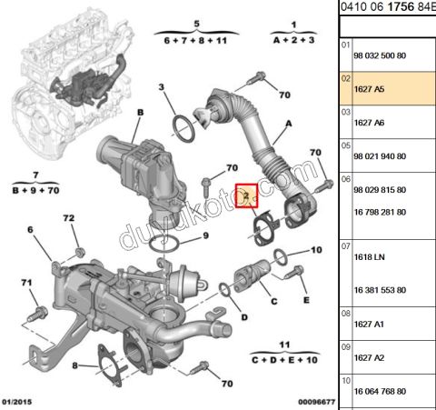 EGR Vana Contası Sac  1.6HDİ Euro5