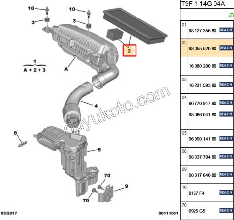 Peugeot 208 2008 308 3008 Hava Filtresi 1.2CC 110/130HP