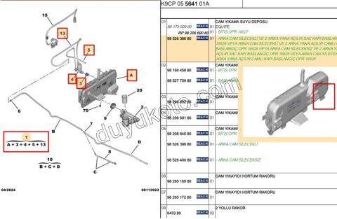 2019> Partner Rifter Berlingo Combo Doblo Proace City DEPO CAM SUYU (Bagaj Kapak Çift) YM
