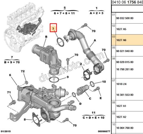 EGR Boru Contası (Oringi)   1.6HDİ Euro5