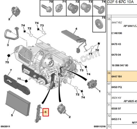 Polen Filtre Kapağı P407 C52 C6