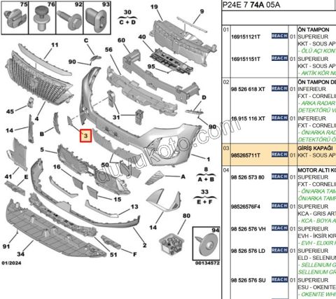 Ön Çeki Demiri Kapağı TAMPON P20082MQ 3LED