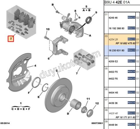 Fren Balatası Arka Tk PRT3 P3081